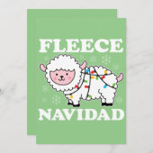 Fleece Navidad Feliz Funny Christmas Kawaii Sheep Einladung (Vorne/Hinten)