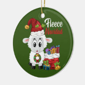 Fleece Navidad Feliz Navidad Pun Weihnachtsschaf Keramik Ornament (Links)