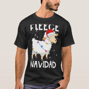 Fleece Navidad Feliz Sheep Lights Christmas Pajam T-Shirt