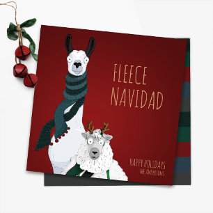 „Fleece Navidad“ Festliches Lustiges Chic Witzelei Feiertagskarte