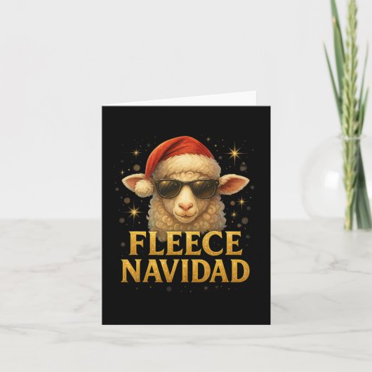 Fleece Navidad Funny Christmas Sheep Design Karte (Vorderseite)