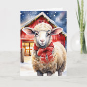 Fleece Navidad | Funny Christmas Sheep Puff Karte (Vorderseite)