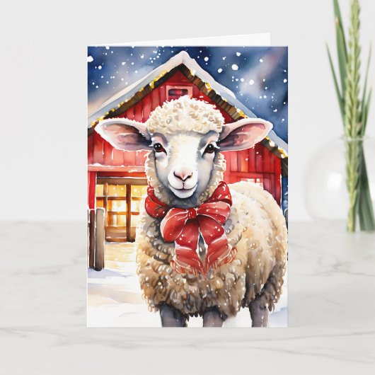 Fleece Navidad | Funny Christmas Sheep Puff Karte (Vorderseite)