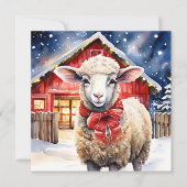 Fleece Navidad | Funny Christmas Sheep Puff Karte (Vorderseite)