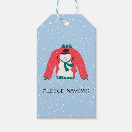 Fleece Navidad - Funny Christmas Sweater Design Geschenkanhänger (Vorderseite)