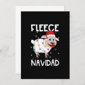 Fleece Navidad Funny Feliz Sheep Lights Weihnachte Einladung (Vorne/Hinten)