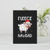 Fleece Navidad Funny Feliz Sheep Lights Weihnachte Einladung (Stehend Vorderseite)