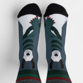 “Fleece Navidad” Funny Festive Blue Grey Llama Pun Socken (Oben)