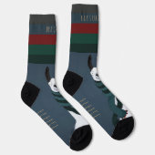 “Fleece Navidad” Funny Festive Blue Grey Llama Pun Socken (Rechts)