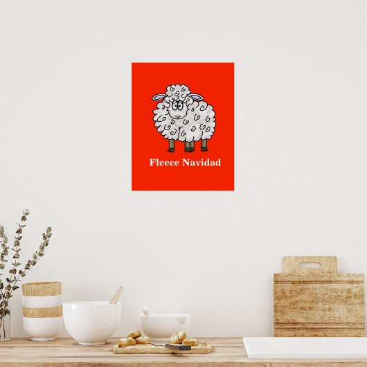Fleece Navidad Funny Sheep Weihnachtsposter Poster (Küche)