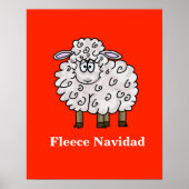 Fleece Navidad Funny Sheep Weihnachtsposter Poster (Vorne)