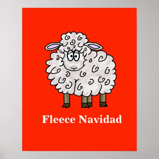 Fleece Navidad Funny Sheep Weihnachtsposter Poster (Vorne)