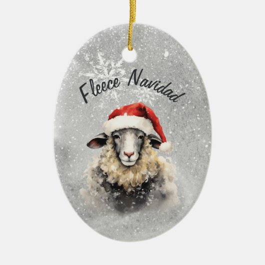 Fleece Navidad Gray Sheep Weihnachtsschmuck (Vorne)