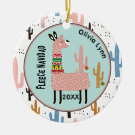 Fleece Navidad Llama Weihnachten Keramik Ornament