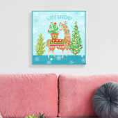 Fleece Navidad | Llamas Christmas Leinwanddruck (Insitu (Wohnzimmer))
