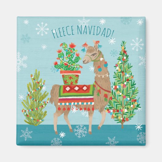 Fleece Navidad | Llamas Christmas Magnet (Vorne)