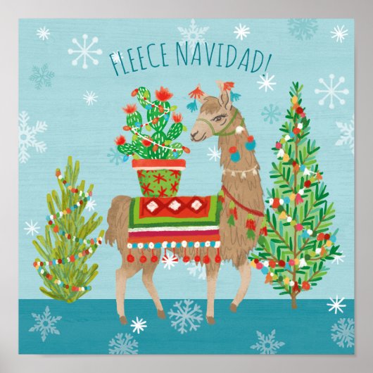 Fleece Navidad | Llamas Christmas Poster (Vorne)