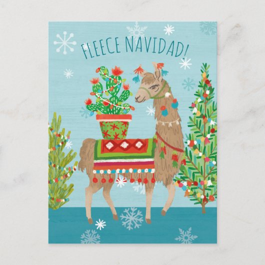 Fleece Navidad | Llamas Christmas Postkarte (Vorderseite)