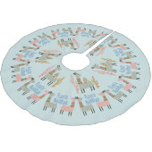 Fleece Navidad Llamas Polyester Weihnachtsbaumdecke (Schrägansicht)