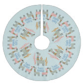 Fleece Navidad Llamas Polyester Weihnachtsbaumdecke (Vorderseite)