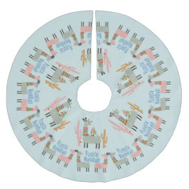 Fleece Navidad Llamas Polyester Weihnachtsbaumdecke