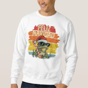 Fleece Navidad lustiger Santa-Frosch-Sweatshirt fü Sweatshirt
