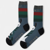 „Fleece Navidad“ Lustiger Weihnachts-Llama-Wortwit Socken (Linkes Detail)