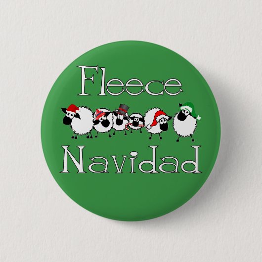 Fleece Navidad lustiger Weihnachtsknopf Button (Vorderseite)