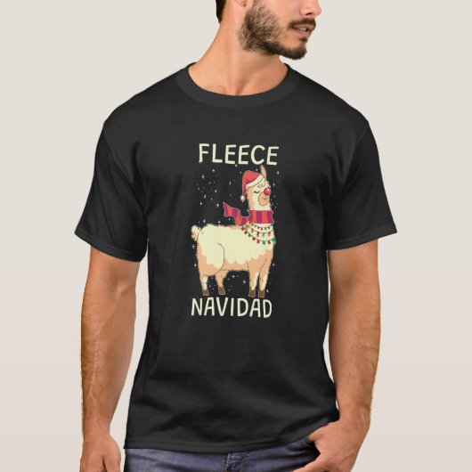 Fleece Navidad Niedlich Alpaca T-Shirt (Vorderseite)