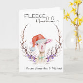 Fleece Navidad Niedlich Lamb Weihnachten Karte (Gelbe Blume)