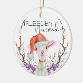 Fleece Navidad Niedlich Lamb Weihnachten Keramik Ornament (Links)