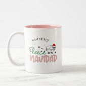 Fleece navidad niedliche Weihnachten anpassbar Zweifarbige Tasse (Links)