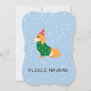 Fleece Navidad - Niedlicher Wursthund Feiertagskarte