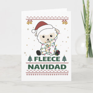 Fleece Navidad - Niedliches Weihnachtsschaf Funny Karte