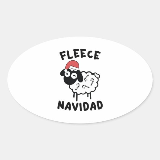Fleece Navidad Ovaler Aufkleber (Vorderseite)