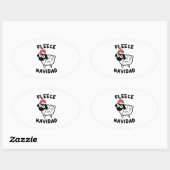 Fleece Navidad Ovaler Aufkleber (Blatt)