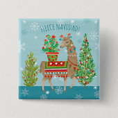 Fleece Navidad | reizendes Lama-Weihnachten Button (Vorderseite)