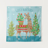 Fleece Navidad | reizendes Lama-Weihnachten Wandteppich (Vorderseite (Horizontal))