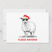 Fleece Navidad Schaf mit Sonnenbrille