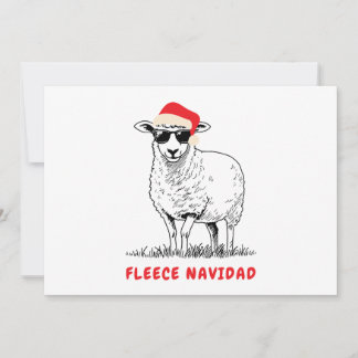 Fleece Navidad Schaf mit Sonnenbrille Feiertagskarte