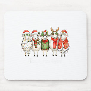 Fleece Navidad Schaf Weihnachtsbeleuchtung Abendes Mousepad