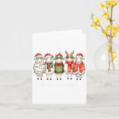 Fleece Navidad Sheep Christmas Lights Dinner Famil Karte (Gelbe Blume)