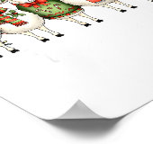 Fleece Navidad Sheep Christmas Lights Dinner Famil Poster (Ecke)