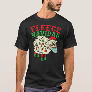 Fleece Navidad Sheep Face Maske Weihnachtsquaranti T-Shirt