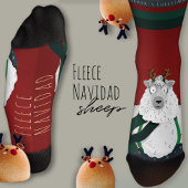 “Fleece Navidad” Sheep Funny Fun Festive Red  Socken