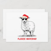 Fleece Navidad Sheep in Sonnenbrille Feiertagskarte (Vorne/Hinten)