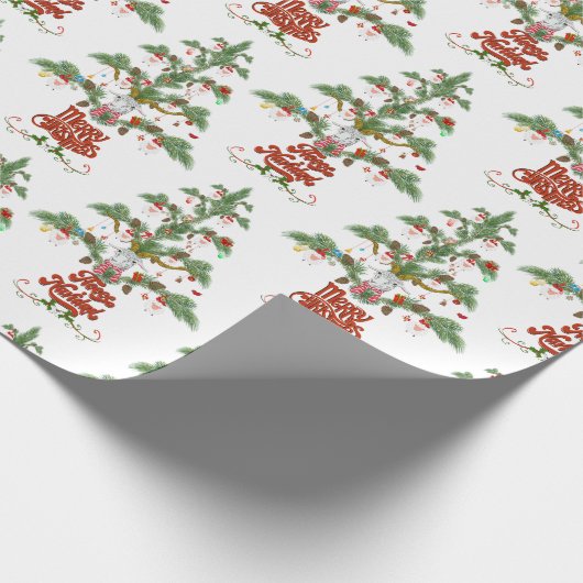 Fleece Navidad Sheep Weihnachtsbaum Geschenkpapier (Ecke)