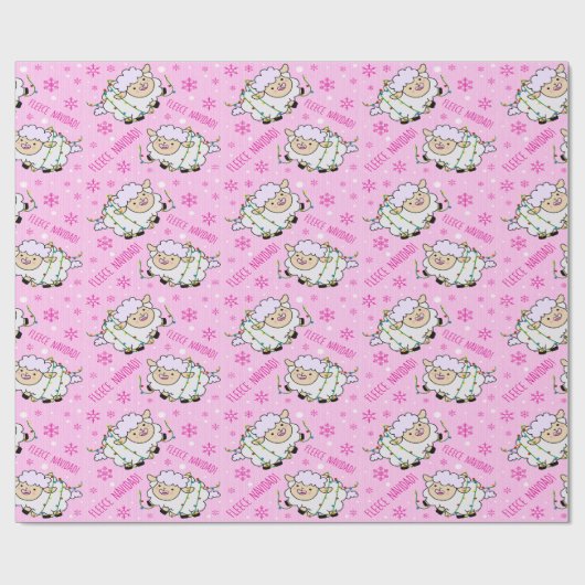 Fleece Navidad. Sheep Wrapping Paper Geschenkpapier (Flach)