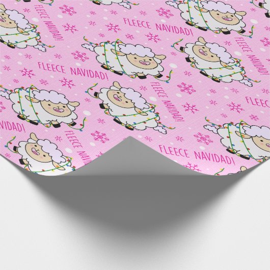 Fleece Navidad. Sheep Wrapping Paper Geschenkpapier (Ecke)