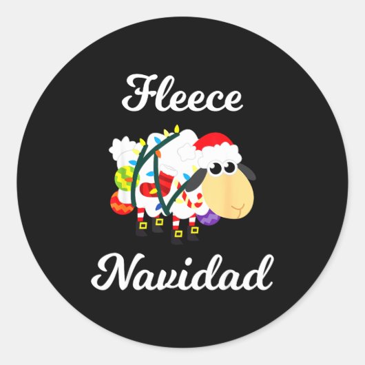 Fleece Navidad Shirt Funny Feliz Mexican Christmas Runder Aufkleber (Vorderseite)